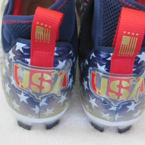 Under Armour Men\'s Spotlight Lux LE MC Football Cleats Size 11.5 Blue Red Gold main image 5